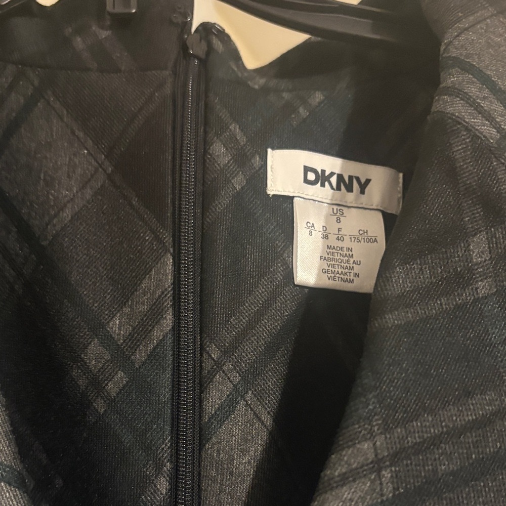 DKNY Charcoal Plaid Dress